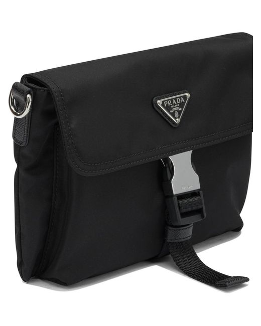 Prada Black Small Re-Nylon Crossbody Bag for men