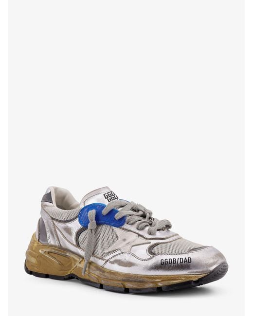 Golden Goose Deluxe Brand Blue Deluxe Brand Running Dad Mesh And Leather Sneakers With Logo On The Side