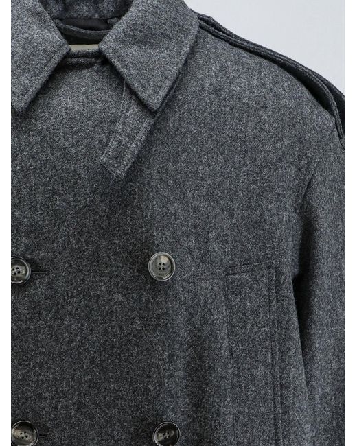 AMI Gray Wool Coat for men