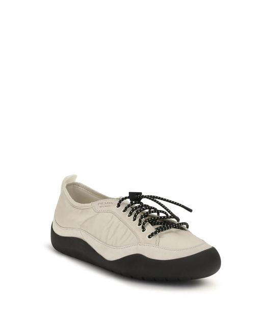Prada White Sneakers Leather & Fabric for men