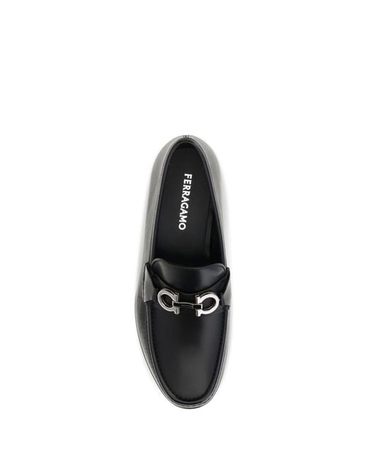 Ferragamo White Gancini Ornament Loafers for men