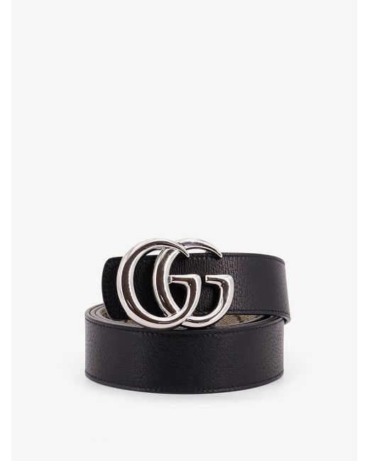 Gucci White Reversible Leather And Supreme Gg Fabric Belt for men