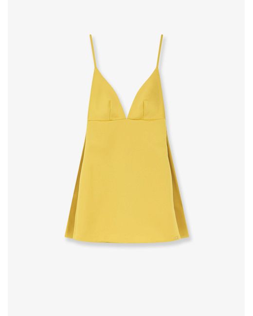 Elisabetta Franchi Yellow Daily Satin Mini Dress