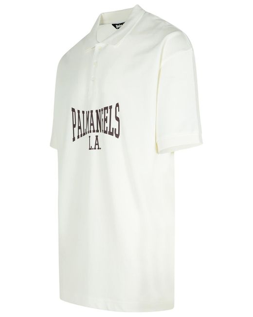 Palm Angels Gray 'College' Cotton Polo Shirt for men