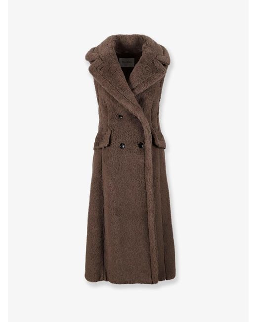 Max Mara Brown Coats Alpaca Lana Seta