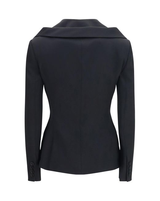 McQueen Black Jacket Off-Shoulder Merino Wool