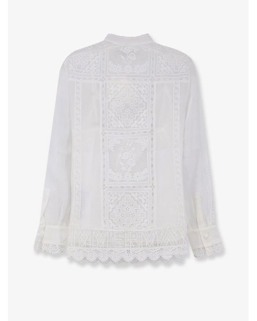 Zimmermann White Aster Cotton Shirt