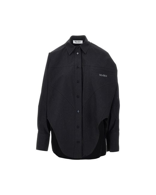 The Attico Blue Oversized Shirt With Moulded Hem