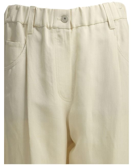 Brunello Cucinelli Natural Fluid Casual Pants