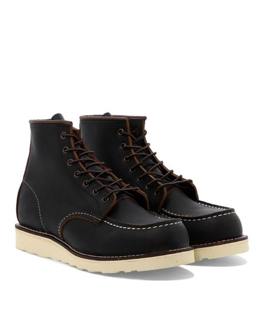Red Wing Black "Classic Moc" Lace-Up Boots for men