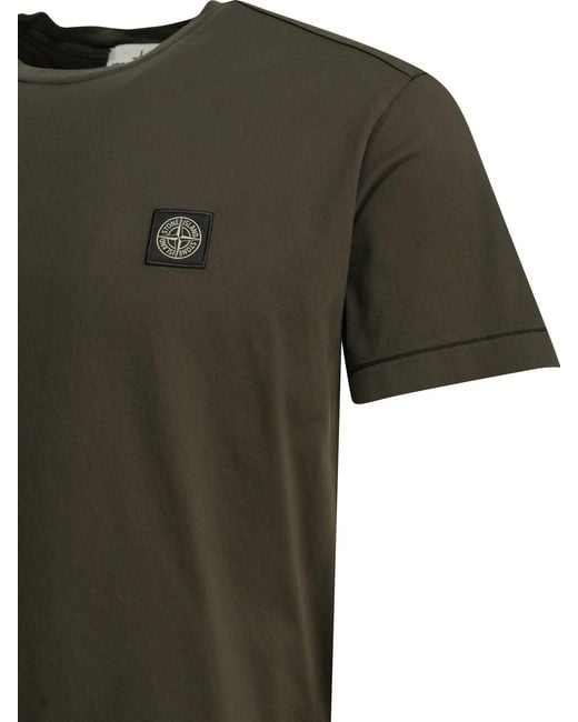 Stone Island Green Crewneck T-Shirt for men