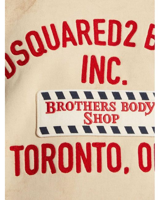 DSquared² White Cotton Sweatshirt With Distressed Effect for men