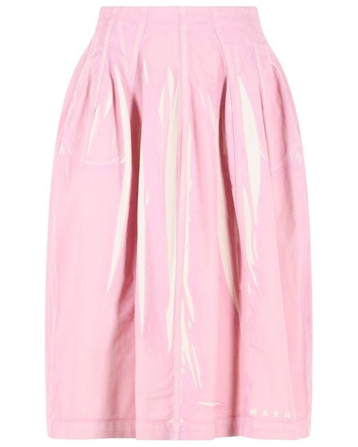 Marni Pink Cotton Skirt
