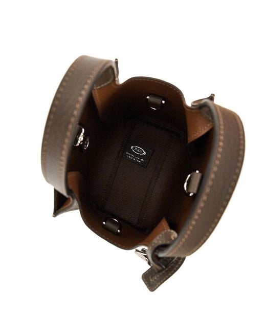 Tod's Brown Grained Leather Micro Tote Bag