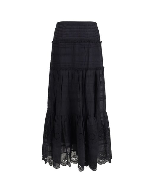 Isabel Marant Black Marant Etoile Paoline Long Cotton Skirt