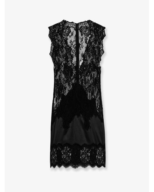 Dolce & Gabbana Black Lace And Satin Dress