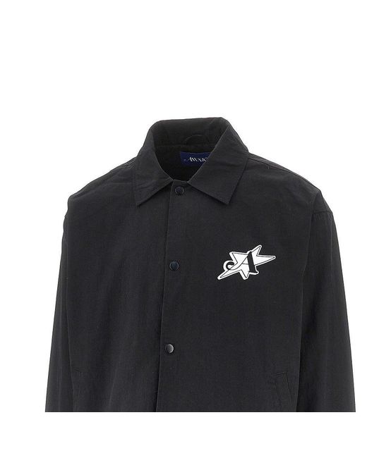 AWAKE NY Black 'L. E.S. Community' Twill Coach Jacket for men