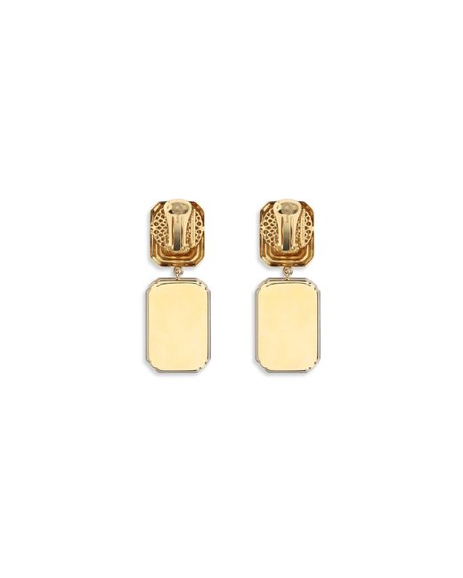 Alessandra Rich White Crystal Drop Clip-On Earrings-Cry