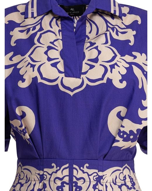 Etro Purple Cotton Dress