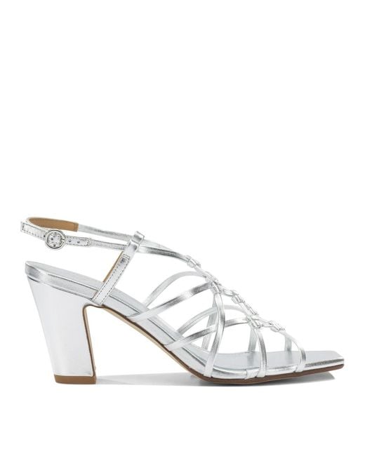 Aeyde White "Acacia 75 Mm" Heeled Sandals