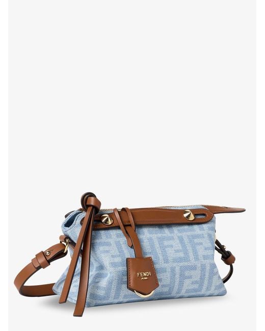 Fendi White By The Way Soft Mini Ff Denim Handbag