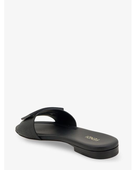 Fendi Black Leather Tube Sandals
