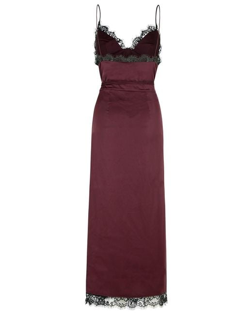 ANDAMANE Purple Burgundy Polyester Blend Dress