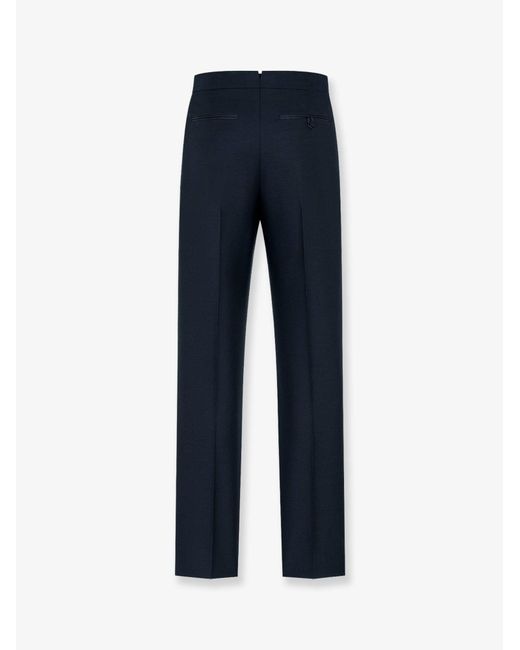 Dior Blue Wool And Mohair Trousers With Satin Details for men