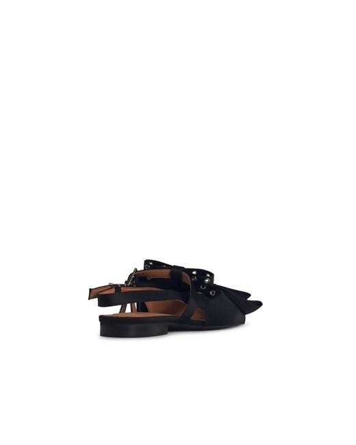 Ganni White 'Big Bow' Polyester Ballet Flats