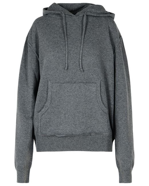 Maison Margiela Gray Wool-Cashmere Hooded Sweater for men