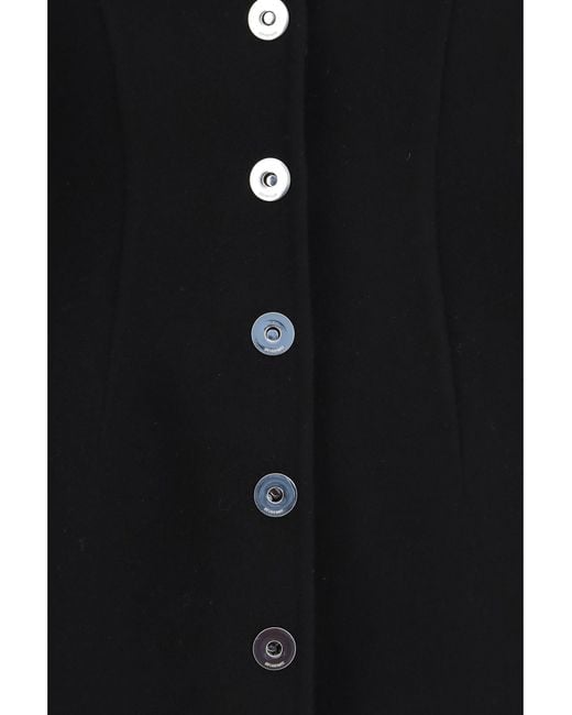 Max Mara Black Arena Short Virgin Wool Coat