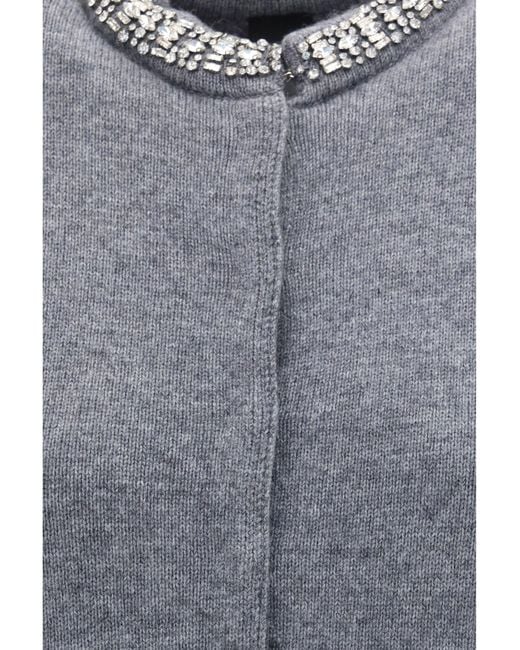 Pinko Blue Colonia Cardigan With Jewel Collar