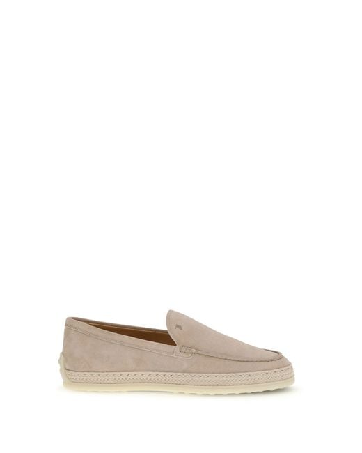 Tod's White Suede Loafers Slippers