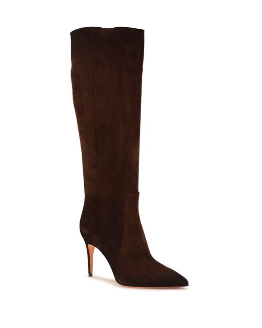 Santoni Brown Pointed High Boots