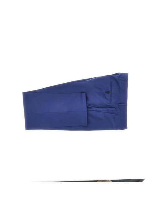 Caruso Blue Silk And Wool Single-Breasted Tailored Suit for men