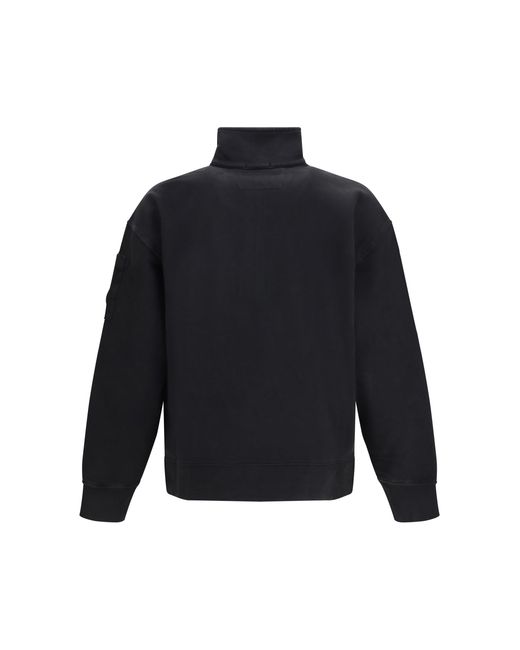 C P Company Blue Diagonal-Weave Cotton Sweatshirt for men