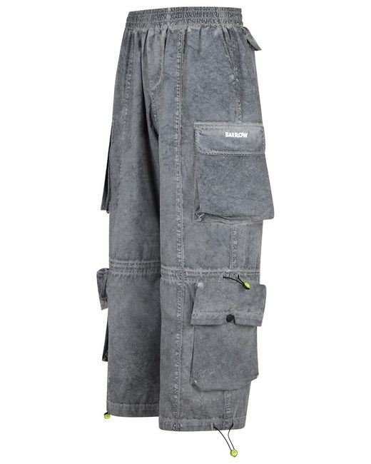 Barrow Gray Nylon Cargo Pants for men