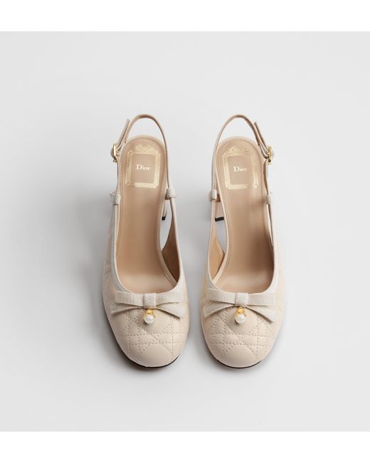 Dior White Ballet 750Mm Slingback Pumps