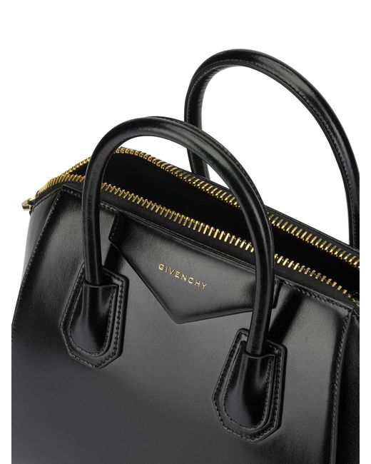 Givenchy Black Antigonia Calf Leather Cotton Acrylic Handbag