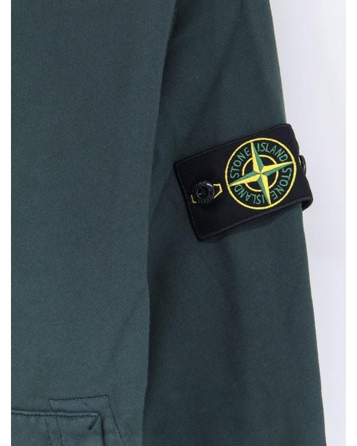 Stone Island Blue Cotton Logo Sweatshirt for men