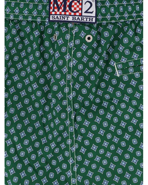 Mc2 Saint Barth Green Nylon Swim Shorts for men