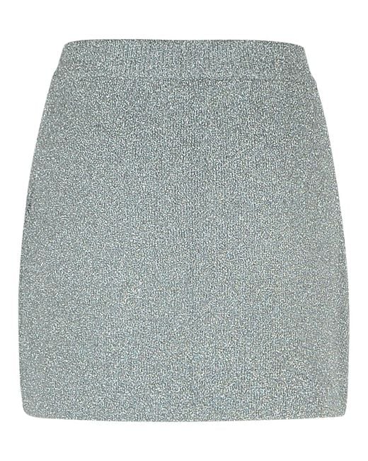Ganni Gray 'Sparkle' Wool Blend Miniskirt