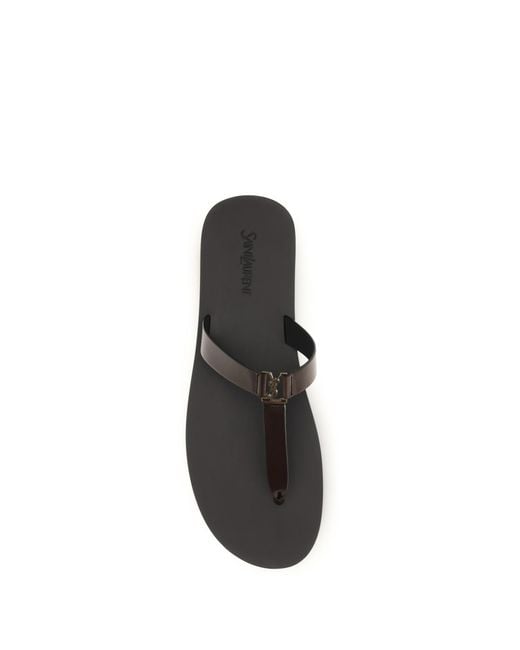 Saint Laurent Black Babylone Thong Sandals for men