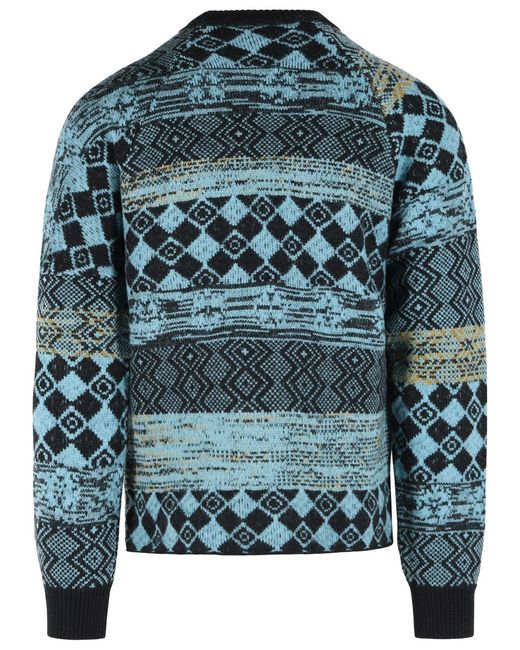 Dries Van Noten Blue 'Macos' Wool Sweater for men