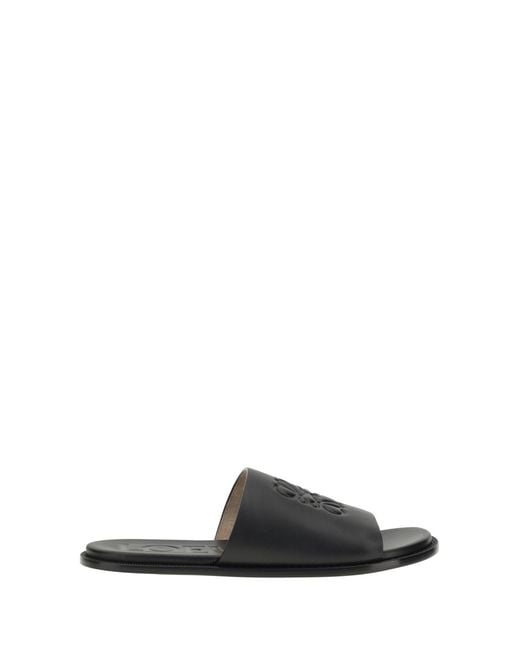 Loewe White Slide Anagram Flex Sandals for men