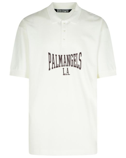 Palm Angels Gray 'College' Cotton Polo Shirt for men
