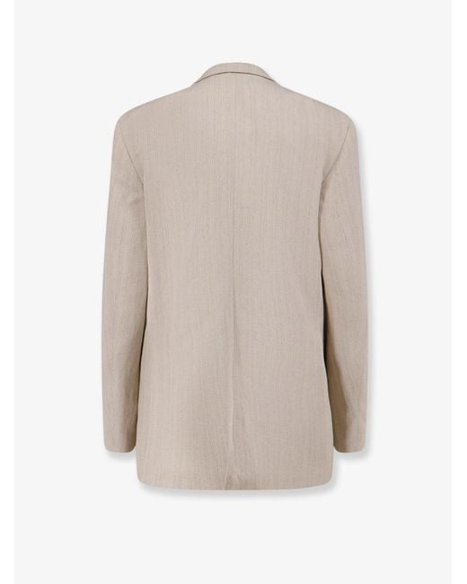 Alysi Natural Viscose And Linen Blazer
