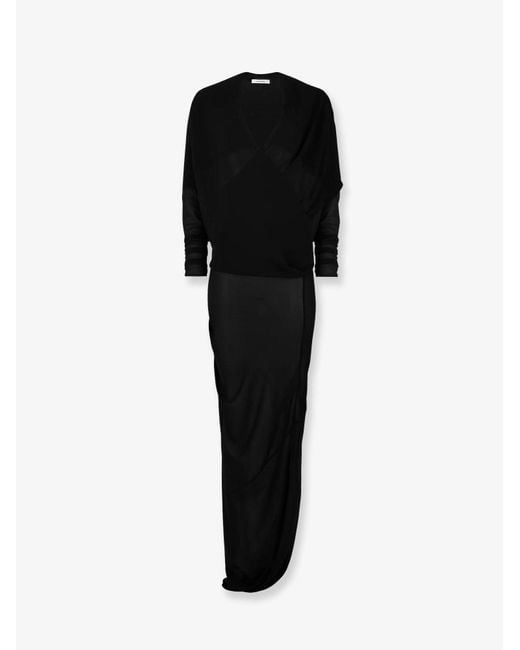 Entire studios Black Transparent Fabric Robe Dress
