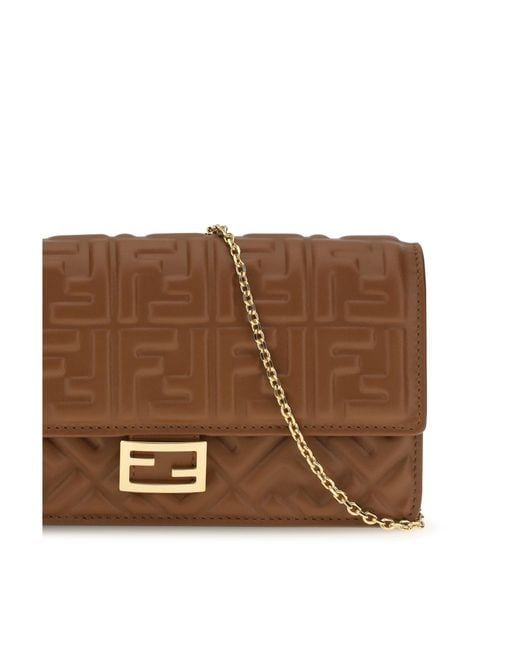 Fendi Brown Matisse Chain Wallet