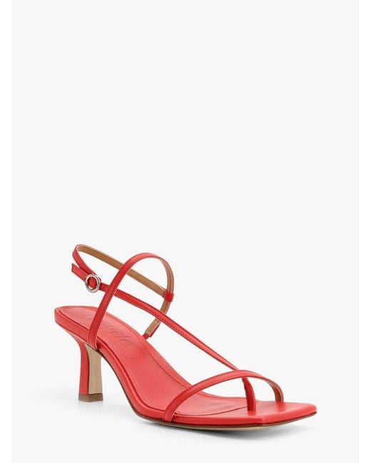 Aeyde Red Elise Leather Thong Sandals